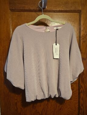 Light Pinky/ Purple Ribbed Knit Women’s Bubble Top